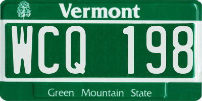 VT license plate WCQ198