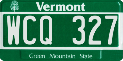 VT license plate WCQ327