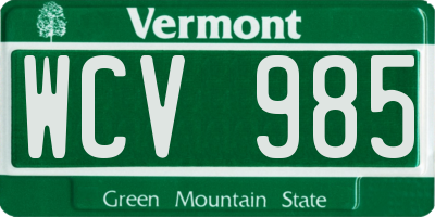 VT license plate WCV985