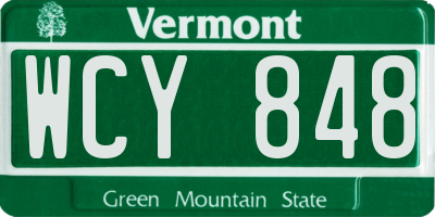 VT license plate WCY848