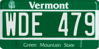 VT license plate WDE479