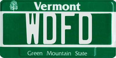 VT license plate WDFD