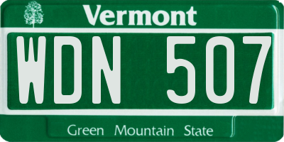 VT license plate WDN507