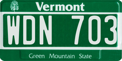 VT license plate WDN703