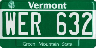 VT license plate WER632
