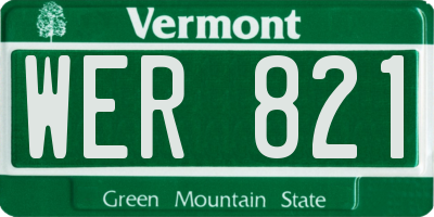 VT license plate WER821