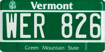 VT license plate WER826
