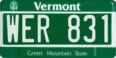 VT license plate WER831