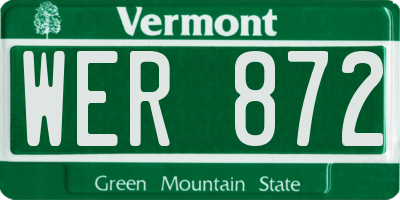 VT license plate WER872