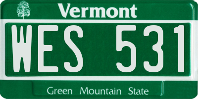 VT license plate WES531