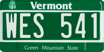 VT license plate WES541