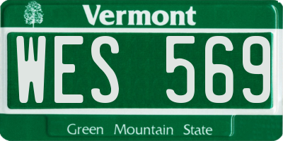 VT license plate WES569