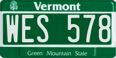 VT license plate WES578