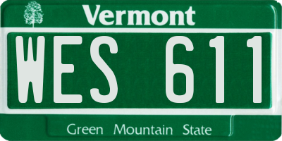 VT license plate WES611