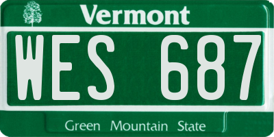 VT license plate WES687