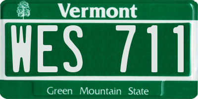 VT license plate WES711