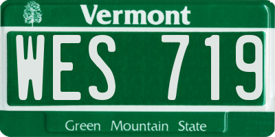 VT license plate WES719