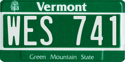 VT license plate WES741