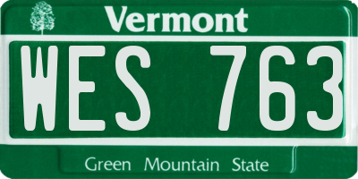VT license plate WES763