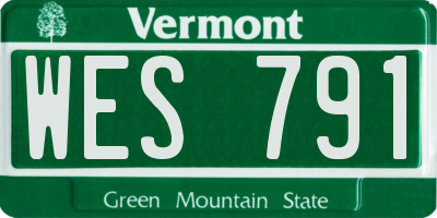 VT license plate WES791