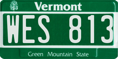 VT license plate WES813