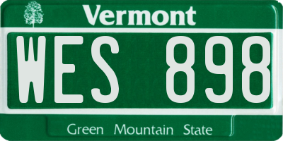 VT license plate WES898