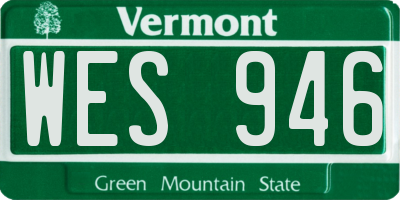 VT license plate WES946