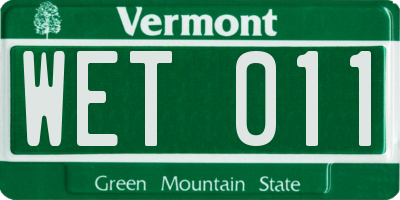 VT license plate WET011