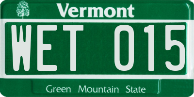 VT license plate WET015