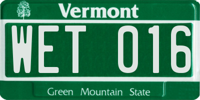 VT license plate WET016