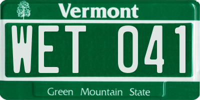 VT license plate WET041