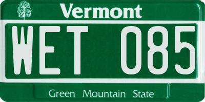 VT license plate WET085