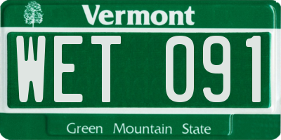 VT license plate WET091