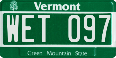 VT license plate WET097