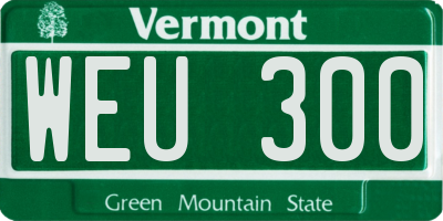 VT license plate WEU300
