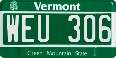 VT license plate WEU306