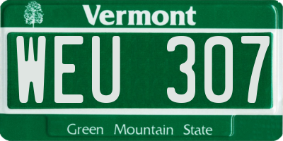 VT license plate WEU307