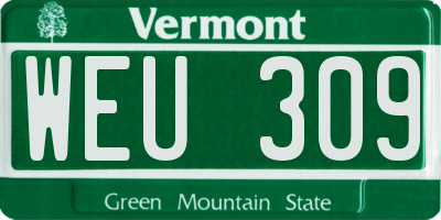 VT license plate WEU309