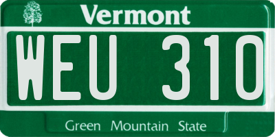 VT license plate WEU310