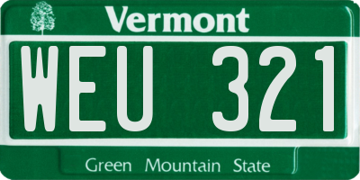 VT license plate WEU321