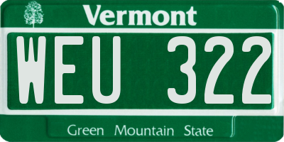 VT license plate WEU322