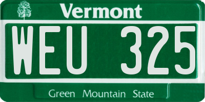VT license plate WEU325