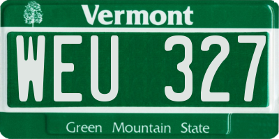 VT license plate WEU327