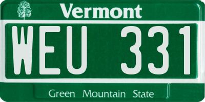 VT license plate WEU331