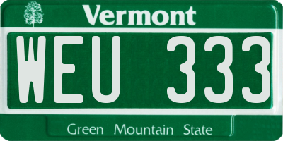 VT license plate WEU333