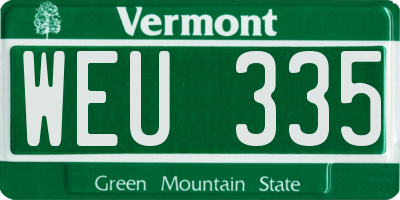 VT license plate WEU335