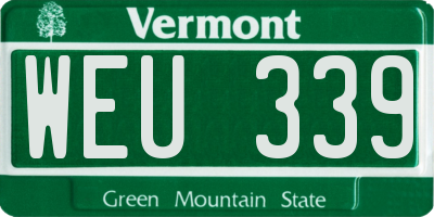 VT license plate WEU339