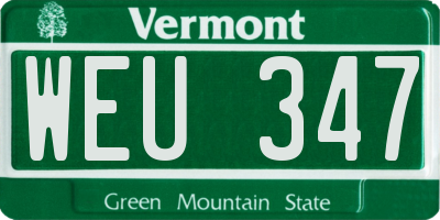 VT license plate WEU347