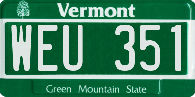 VT license plate WEU351