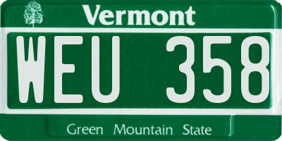 VT license plate WEU358